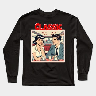 "Classic" Couple in a 50's Diner Long Sleeve T-Shirt